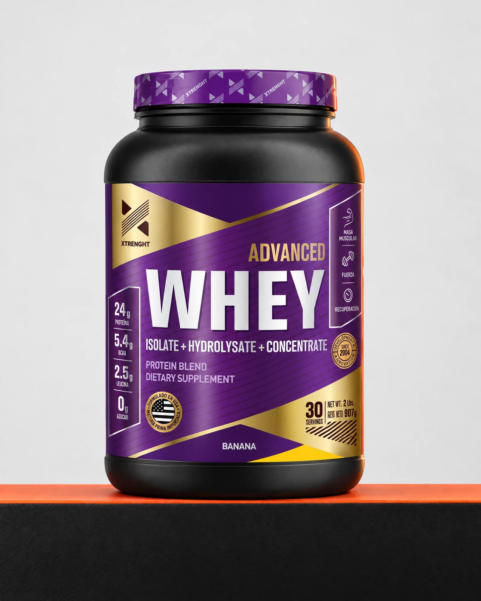 Xtrenght Advanced Whey 907 g, sabor banana