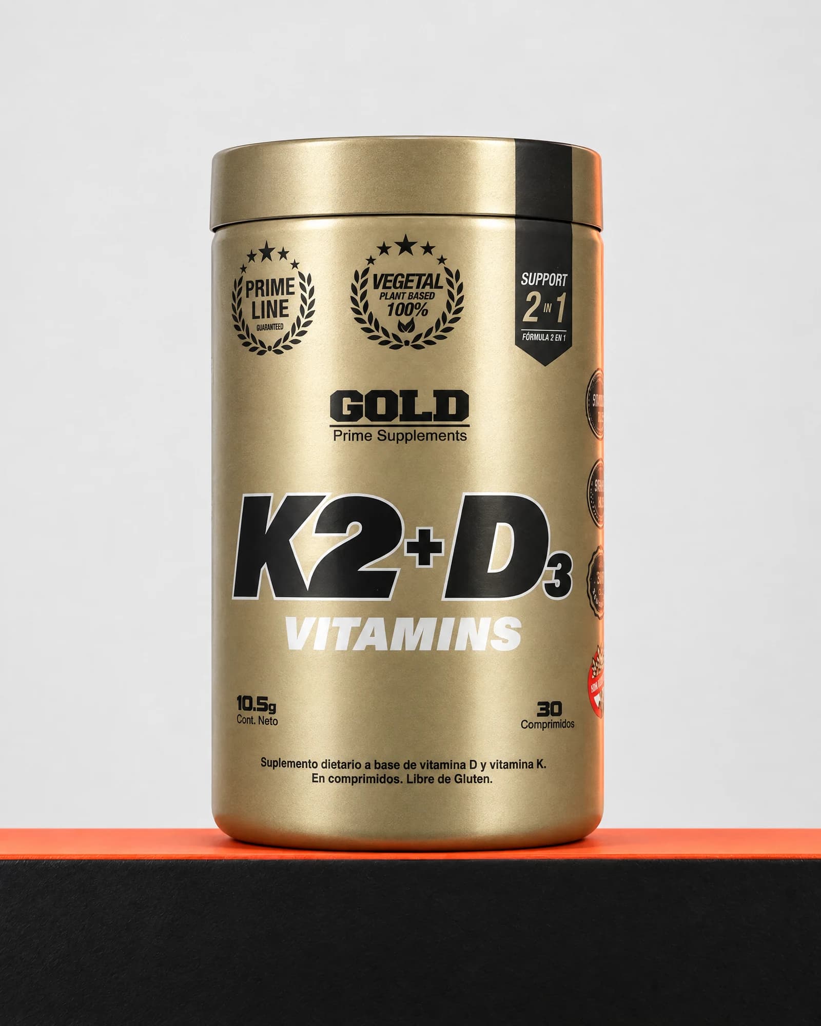 Gold Nutrition K2 + D3 Vitamins, 30 comprimidos