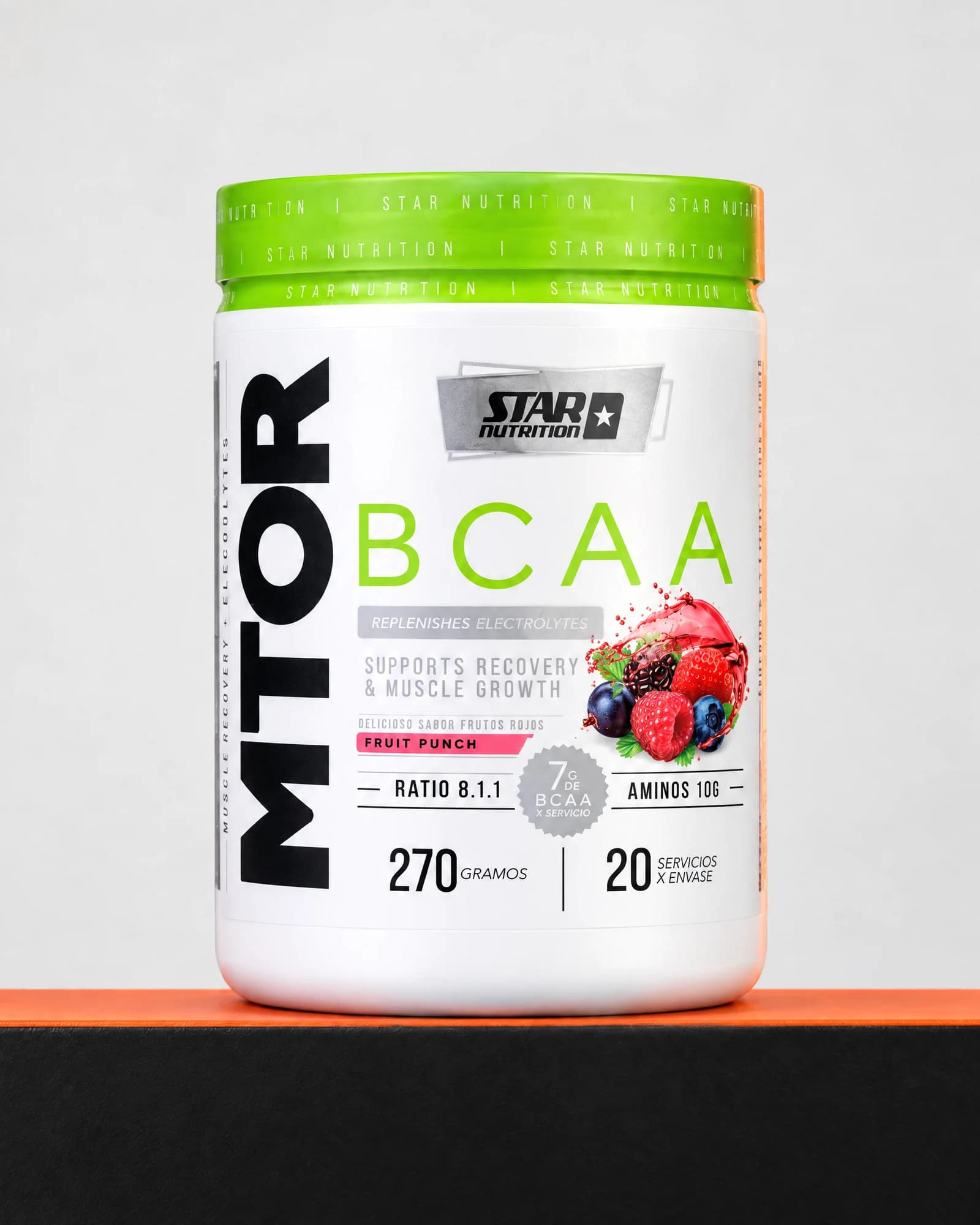 Star Nutrition MTOR BCAA sabor Fruit Punch, 270 g