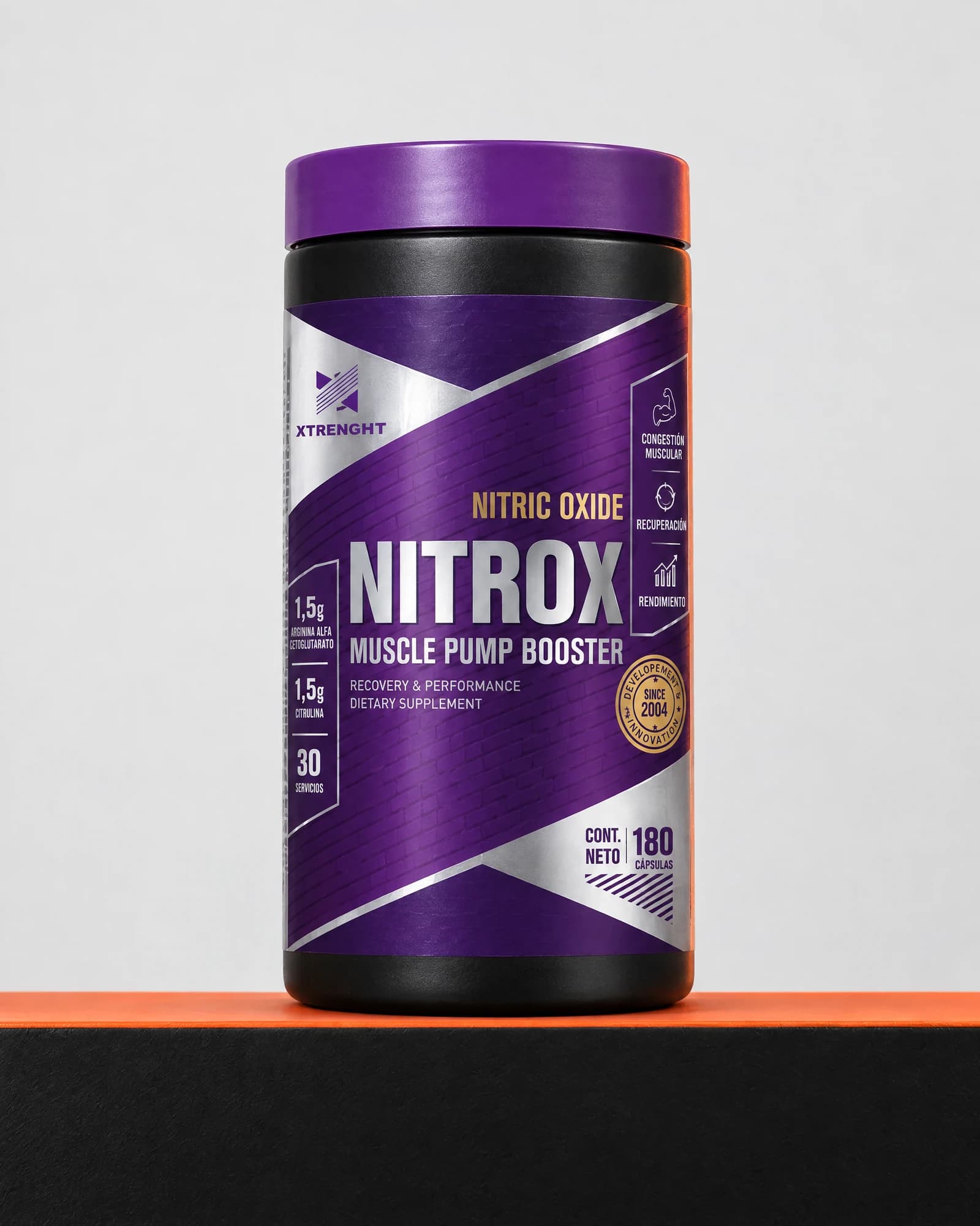 Xtrenght Nitrox Muscle Pump Booster, 180 cápsulas