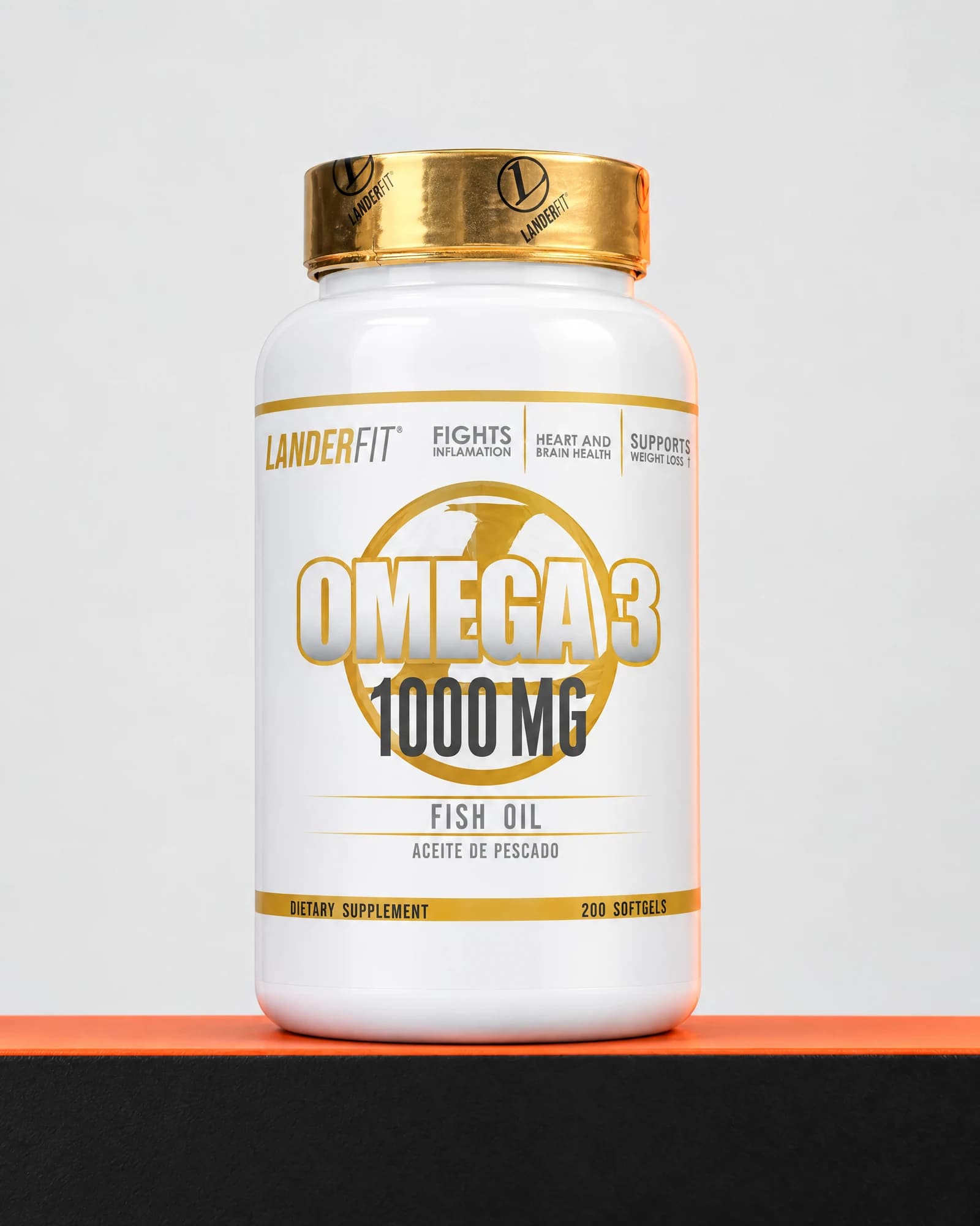 Lander Fit Omega 3 1000 mg Fish Oil, 200 cápsulas